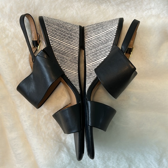 Calvin Klein Black Leather Wedges. US Size 9. - Picture 3 of 5